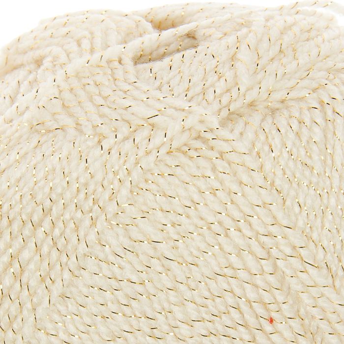 Пряжа "Gold" 92% акрил, 8% металлик 400м/100гр (9000 молочный с золотом)