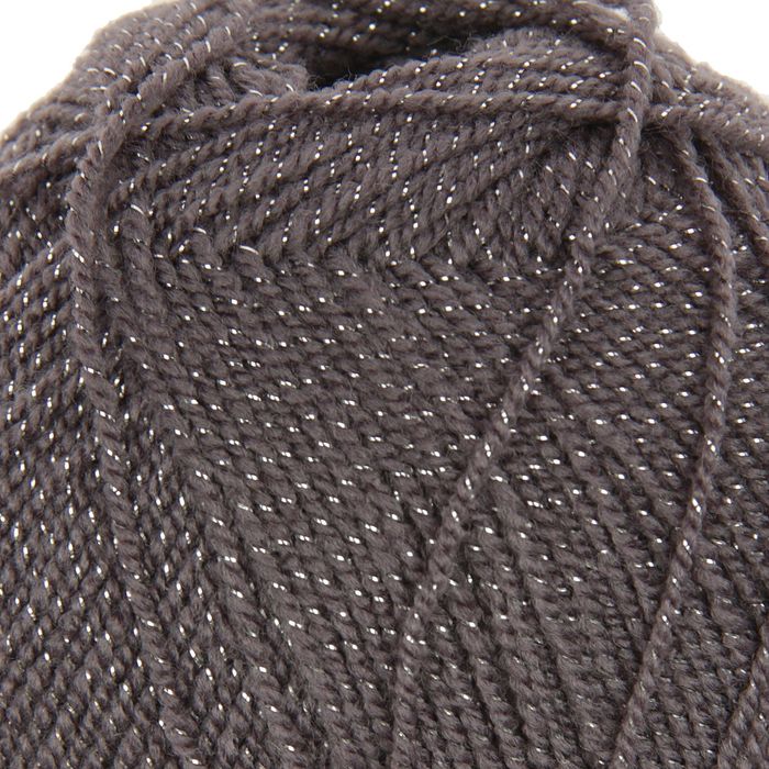 Пряжа "Gold" 92% акрил, 8% металлик 400м/100гр (9044 серый с серебром)