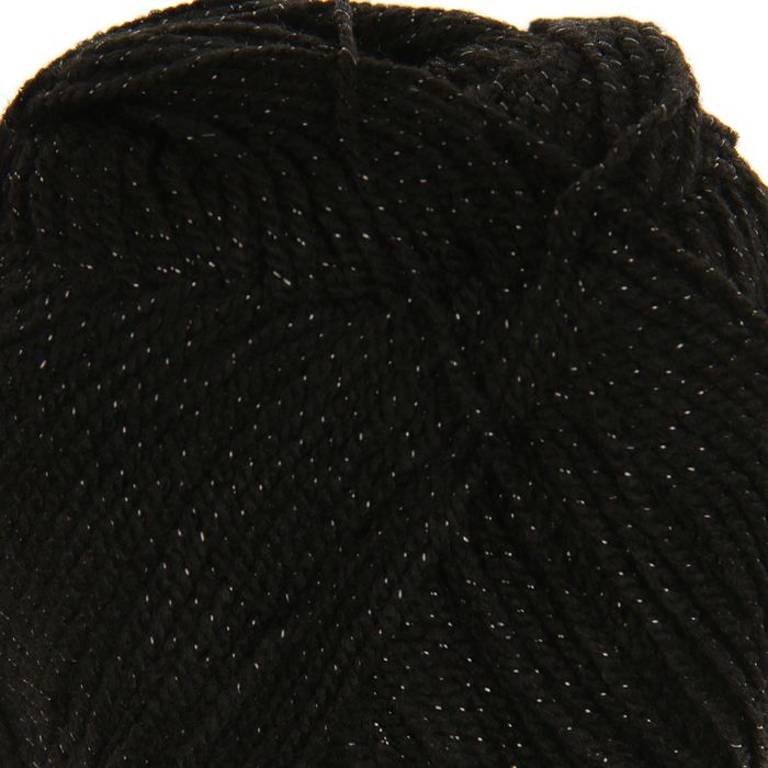 Пряжа "Gold" 92% акрил, 8% металлик 400м/100гр (9038 черный с черн.люрексом)