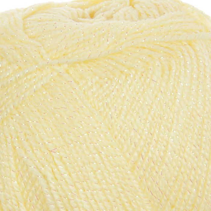 Пряжа "Gold" 92% акрил, 8% металлик 400м/100гр (9383 молочный с люрексом)