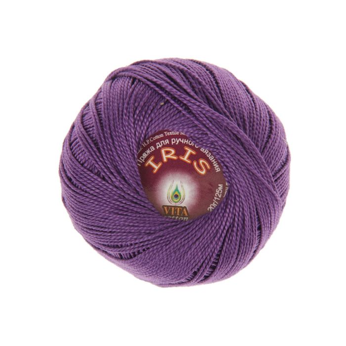 Пряжа "Iris" 100% мерсеризованный хлопок 125м/20гр (2114 фиолетовый)