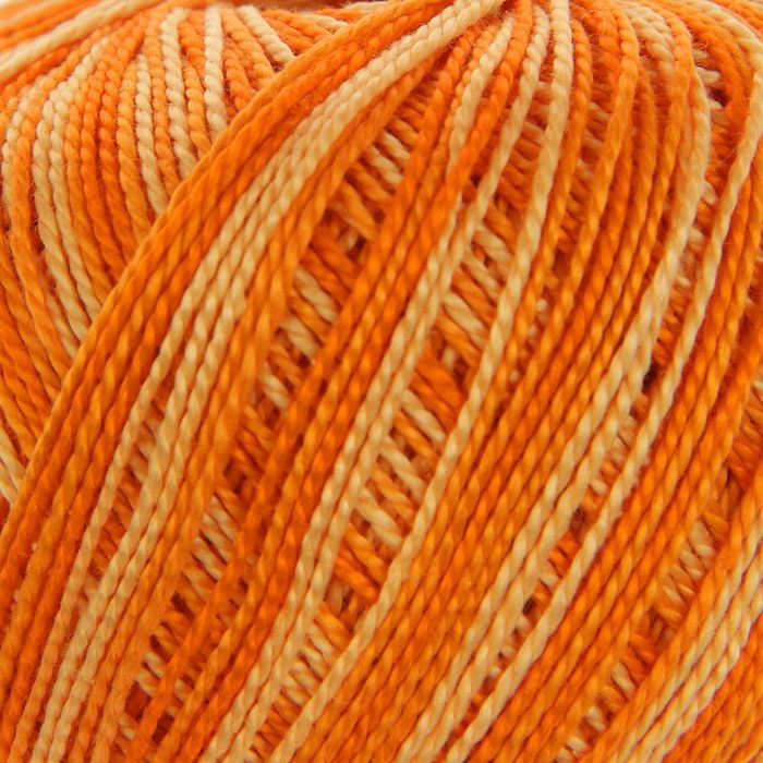Пряжа "Iris print" 100% мерсеризованный хлопок 125м/20гр (2210 оранжевый)