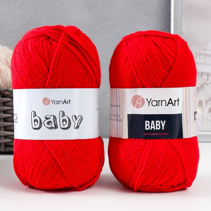 

Пряжа "Baby" 100% акрил 150м/50гр (156 красный)