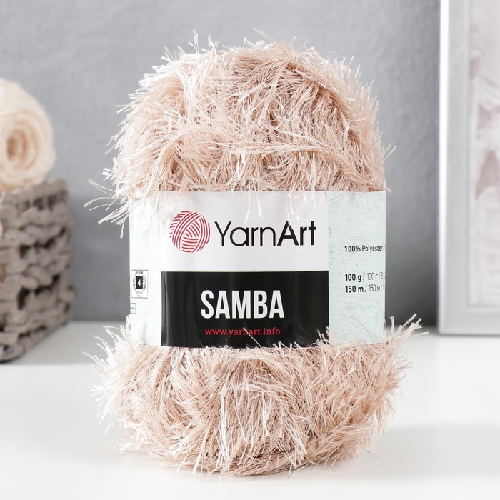 

Пряжа "Samba" 100% полиэстер 150м/100гр (04 бежевый)