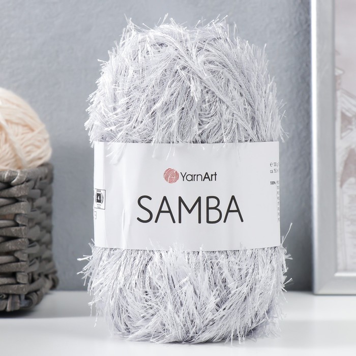 

Пряжа "Samba" 100% полиэстер 150м/100гр (10 св.серый)