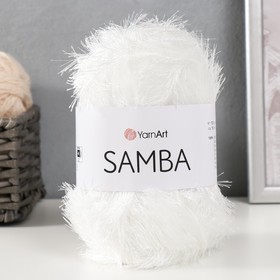 Пряжа "Samba" 100% полиэстер 150м/100гр (01 белый)