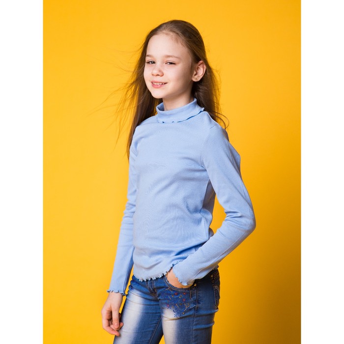 Водолазка для девочки, рост 152 см, цвет голубой