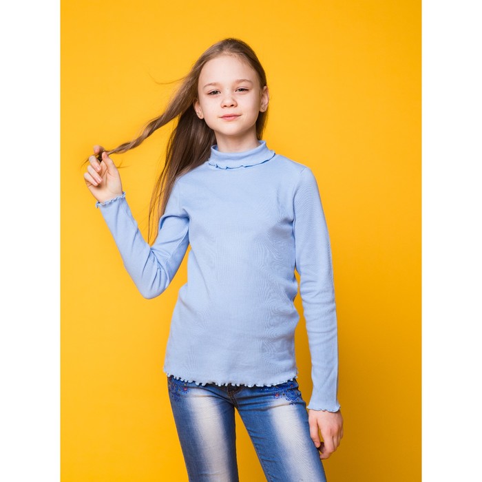 Водолазка для девочки, рост 158 см, цвет голубой