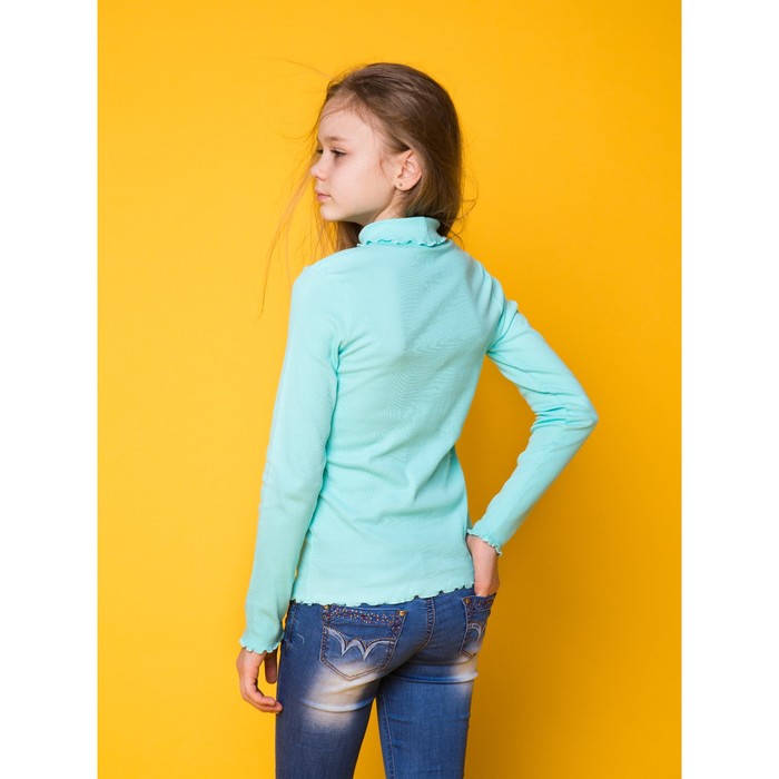 Водолазка для девочки, рост 158 см, цвет бирюзовый