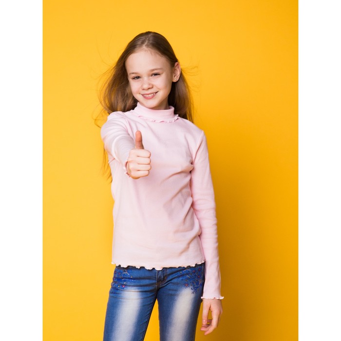 Водолазка для девочки, рост 158 см, цвет розовый