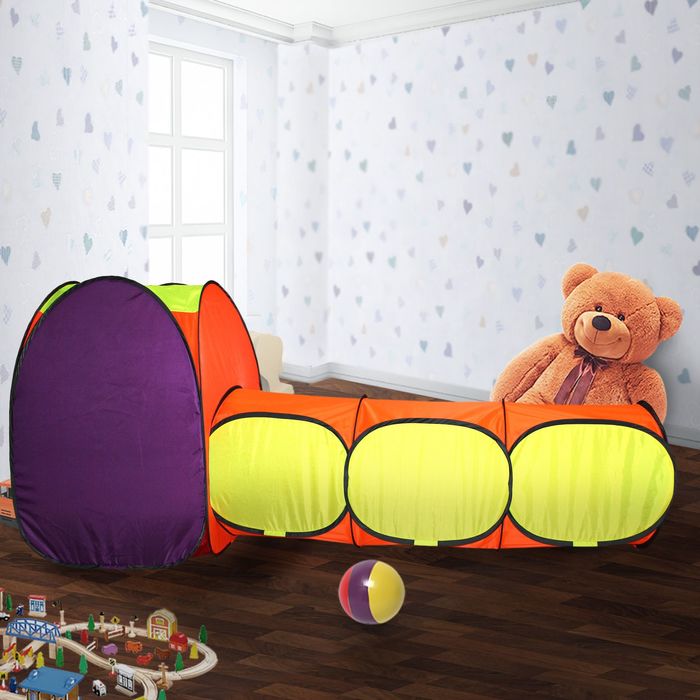 Комплекс из 2-х палаток "Радужный домик" 4 грани+ тоннель из 3-х секций