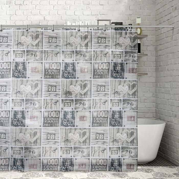 Штора для ванной 180х180 см "Приключение", полиэстер