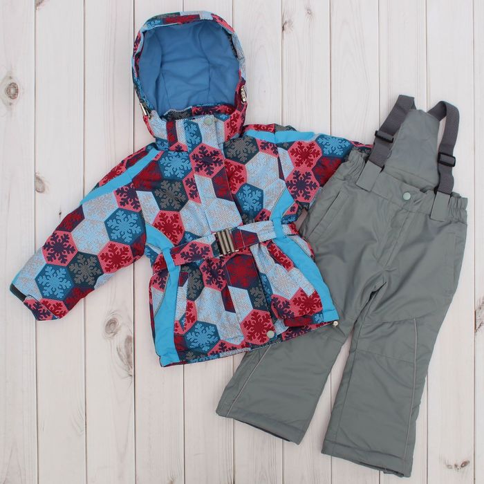 Костюм для девочки "Ева", рост 104 см, принт снежинки