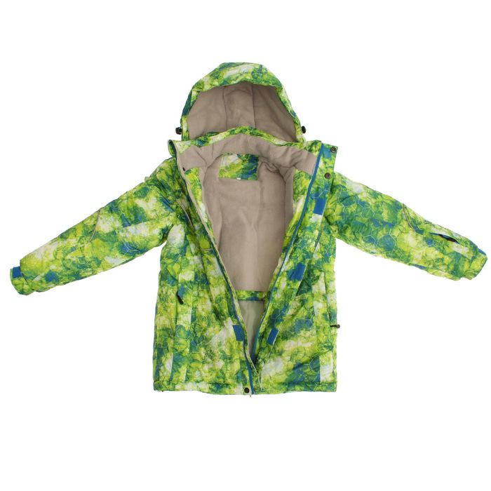 Куртка для мальчика "Геометрия", рост 134 см, цвет зелёный