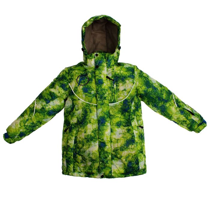 Куртка для мальчика "Геометрия", рост 134 см, цвет зелёный