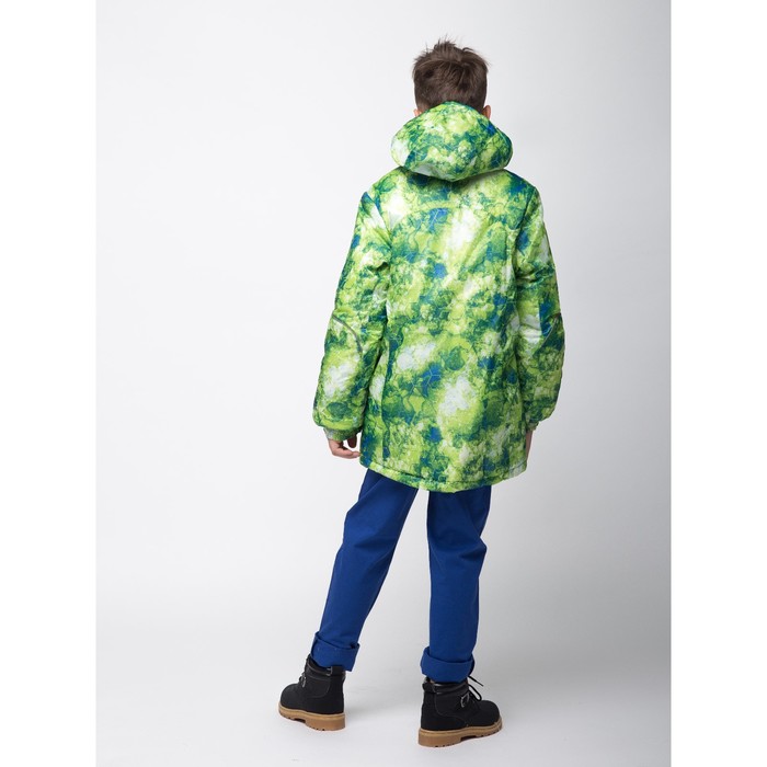 Куртка для мальчика "Геометрия", рост 146 см, цвет зелёный