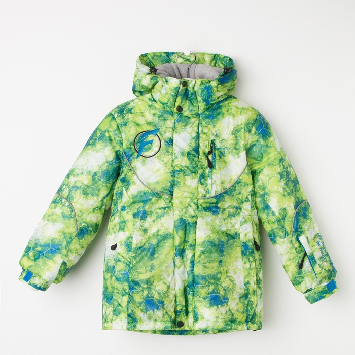Куртка для мальчика "Геометрия", рост 146 см, цвет зелёный