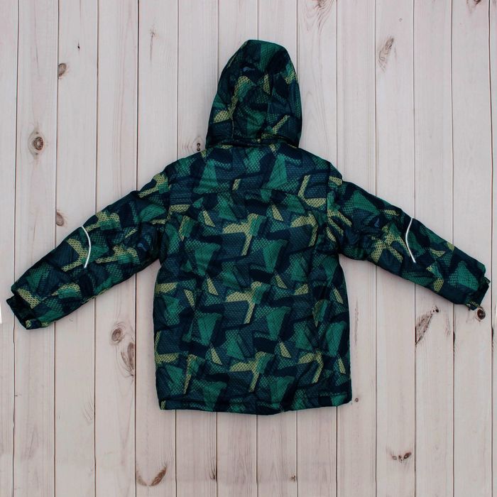 Куртка для мальчика "Геометрия", рост 122 см, цвет зелёный/синий