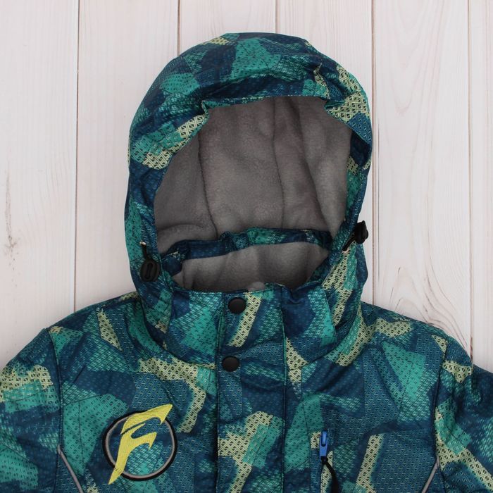 Куртка для мальчика "Геометрия", рост 122 см, цвет зелёный/синий