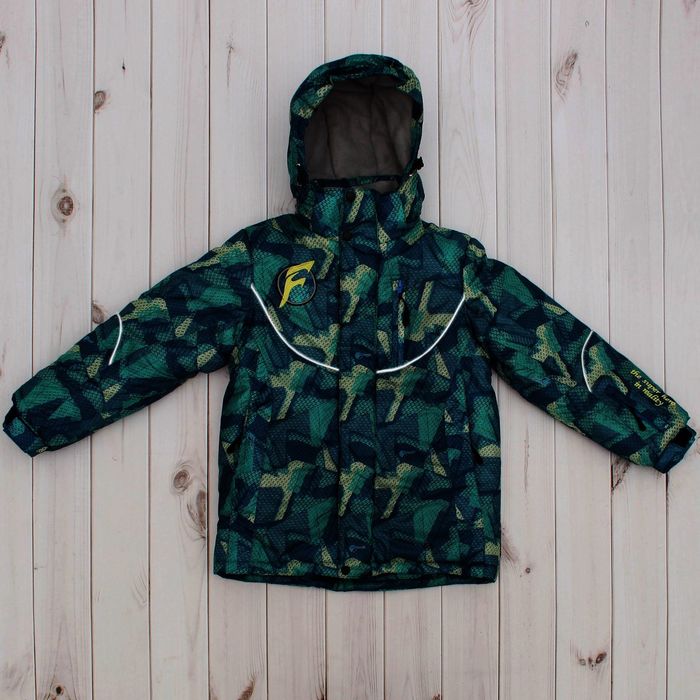Куртка для мальчика "Геометрия", рост 134 см, цвет зелёный/синий