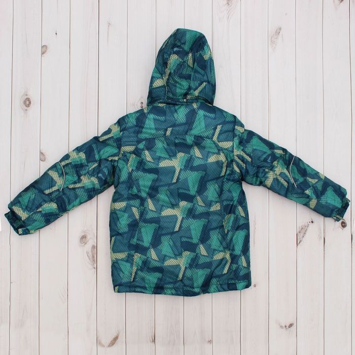 Куртка для мальчика "Геометрия", рост 152 см, цвет зелёный/синий