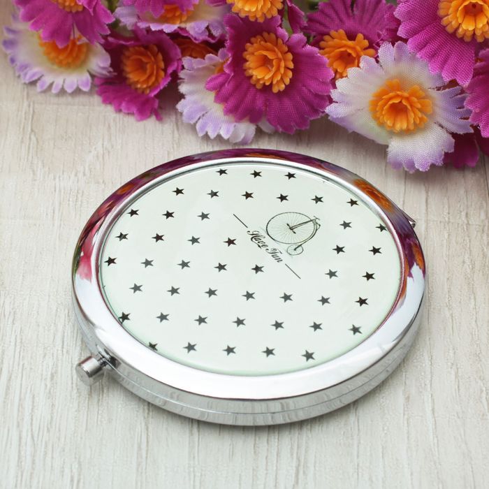 Зеркало складное «Ассорти», круглое, двустороннее, с двукратным увеличением, d=7см, цвет МИКС