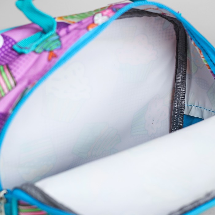 Набор косметичек школьный «Пироженка», на молнии, цвет сиреневый/голубой