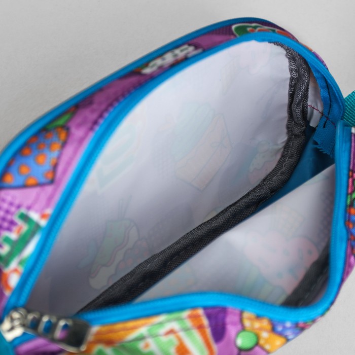 Набор косметичек школьный «Пироженка», на молнии, цвет сиреневый/голубой