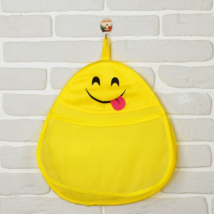 Кармашек подвесной "Смайлик", жёлтый, карман: 35 × 21 см