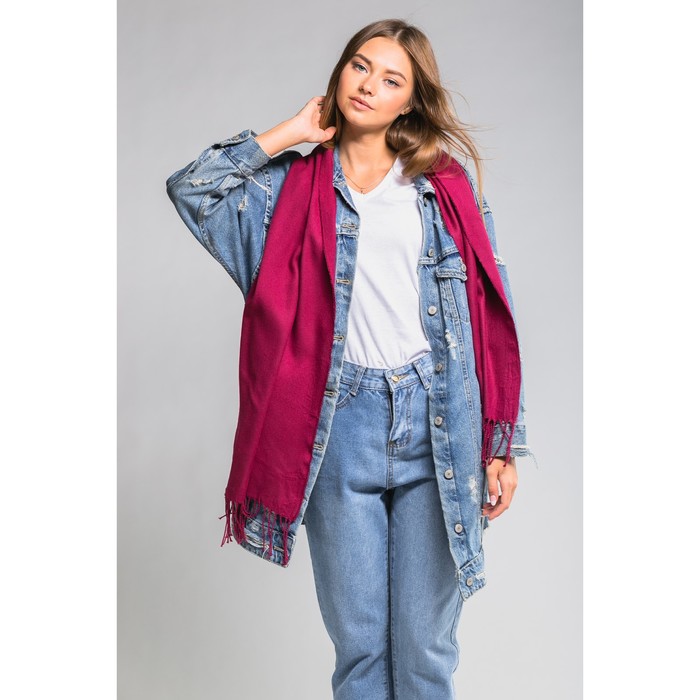 Палантин женский "Этель" Калейдоскоп (бордовый) 30*170 см, 50% п/э,50% акрил