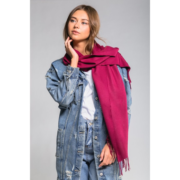 Палантин женский "Этель" Калейдоскоп (бордовый) 30*170 см, 50% п/э,50% акрил