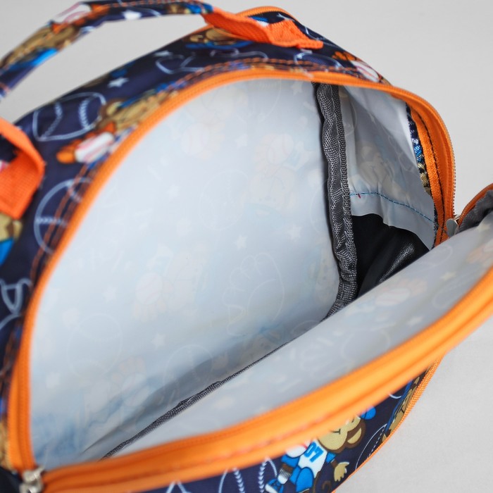 Набор косметичек школьный «Бейсбол», на молнии, сине/оранжевый