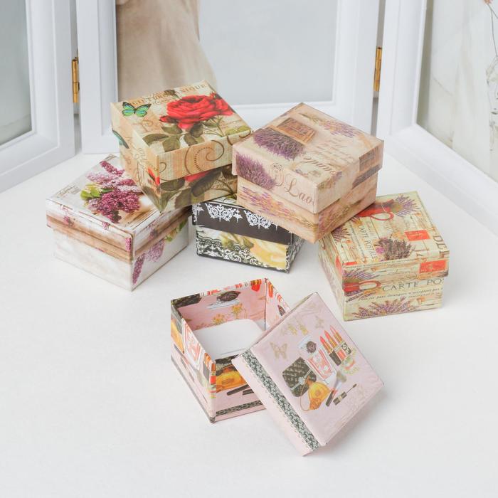 Коробочка подарочная под кольцо "Ретро", 5*5*3, цвет МИКС