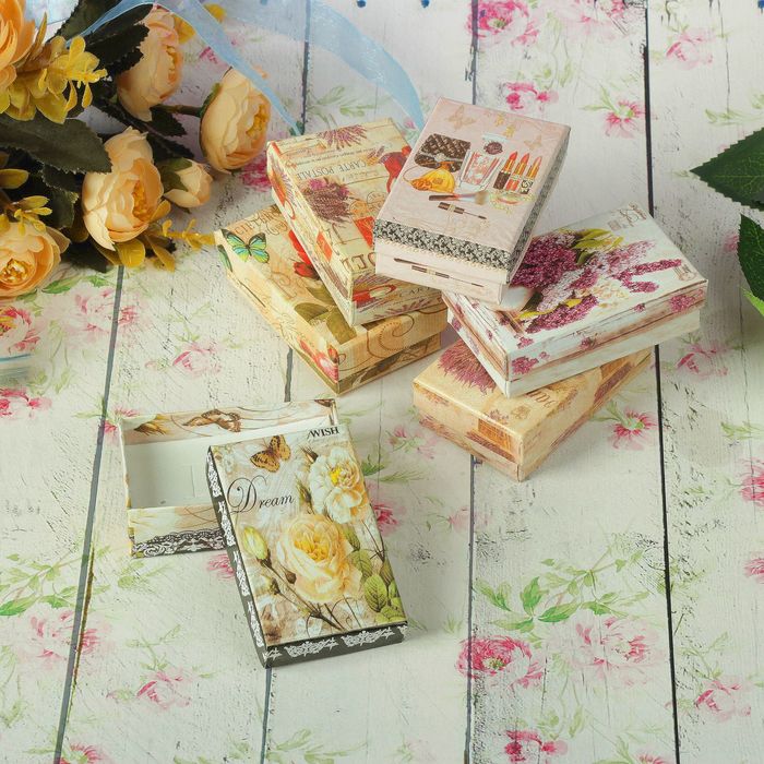 Коробочка подарочная под набор "Ретро", 5*8, цвет МИКС