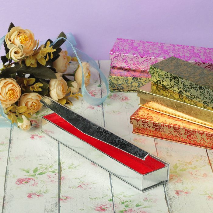 Коробочка подарочная под браслет/цепочку/часы"Роза" на магните, 21*4*2,5, цвет микс