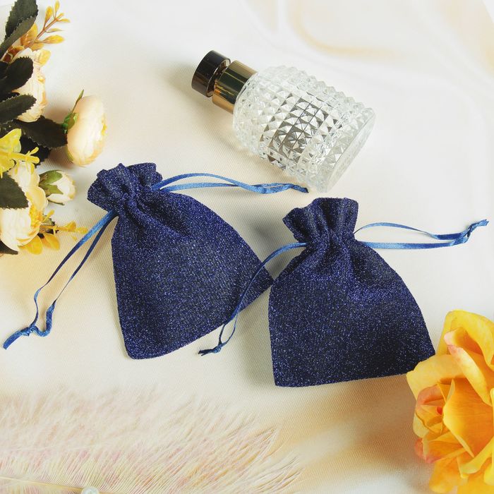 Мешочек подарочный "Люрекс" 10*12, цвет синий