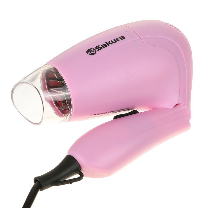 Фен для волос Sakura SA-4018P, 800 Вт, 2 режима, складная ручка, насадка-концентратор