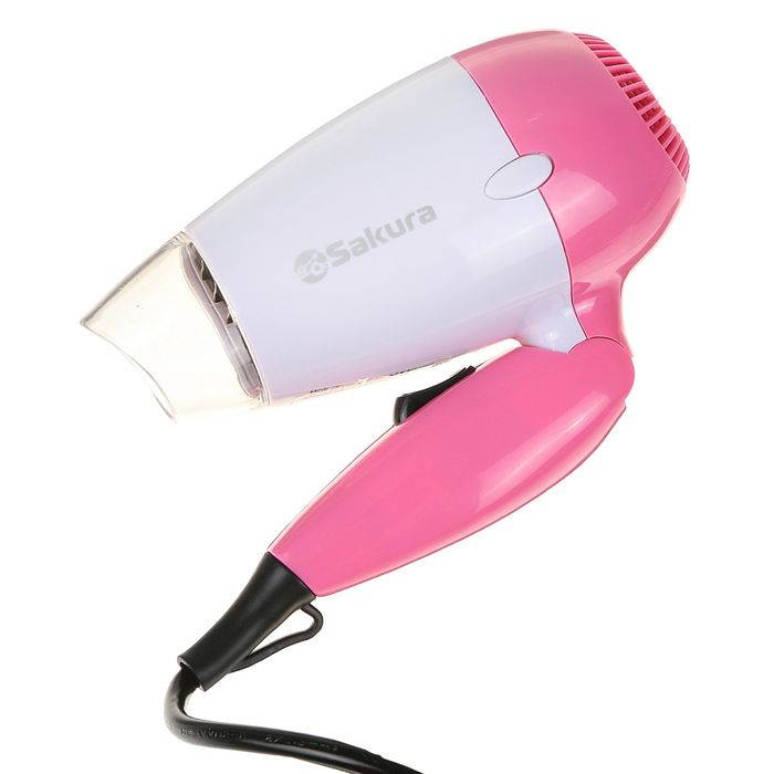 Фен для волос Sakura SA-4019P, 800 Вт, 2 режима, складная ручка, насадка-концентратор