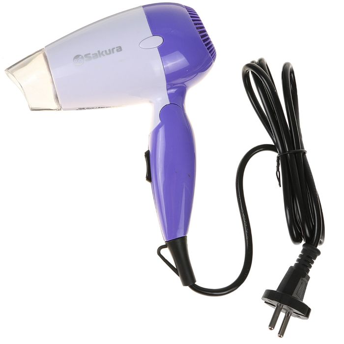 Фен для волос Sakura SA-4019V, 800 Вт, 2 режима, складная ручка, насадка-концентратор