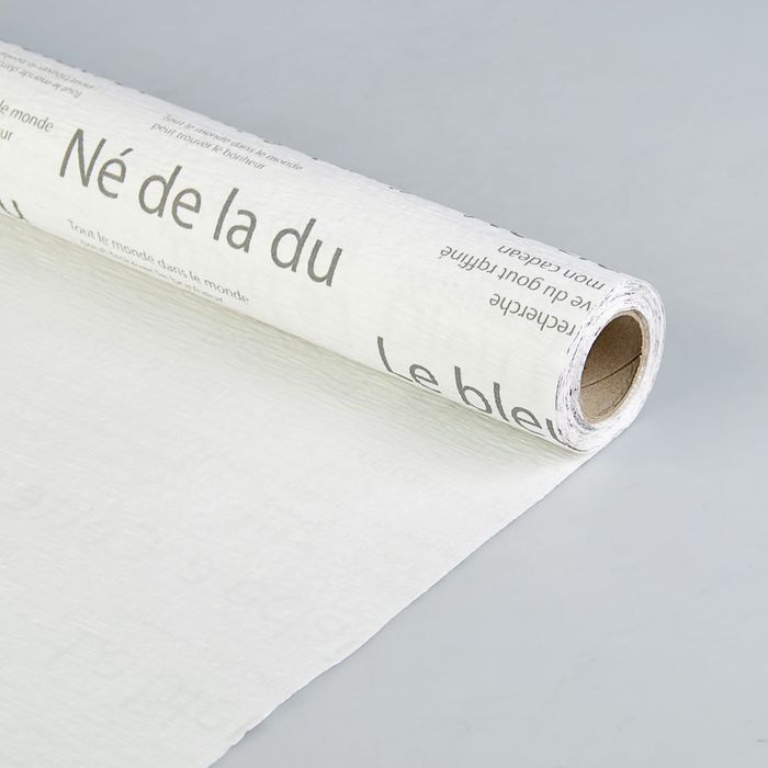 Фактурная бумага "Стихи" двусторонняя, серая, 0,5 х 5 м