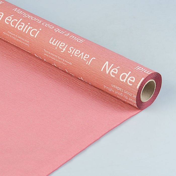 Фактурная бумага "Стихи" двусторонняя, белая на темно-розовом, 0,5 х 5 м