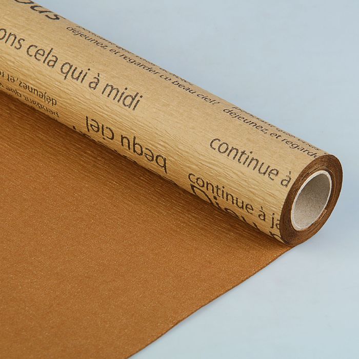 Фактурная бумага "Стихи" двусторонняя, коричневая на бежевом,  0,5 х 5 м