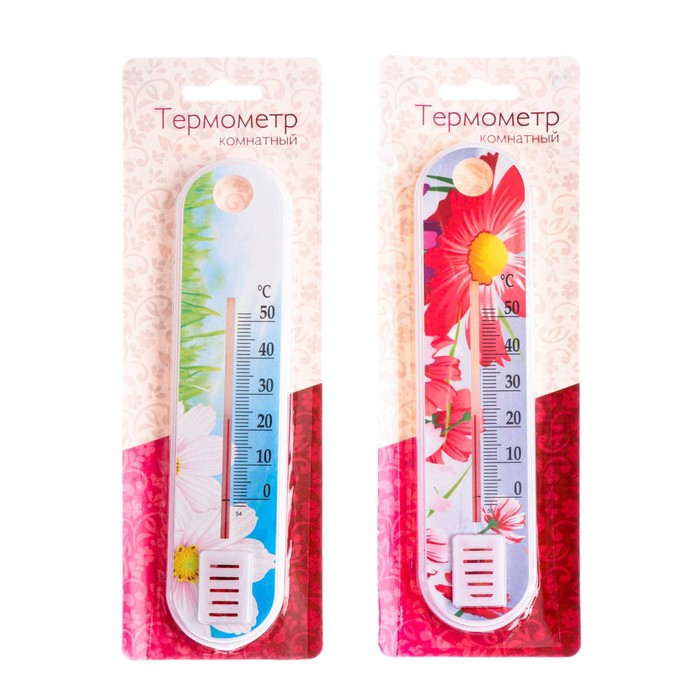 Пластиковый термометр комнатный "Цветок" в блистере (0 +50),