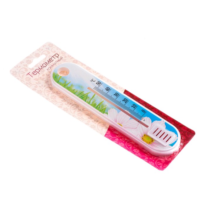 Пластиковый термометр комнатный "Цветок" в блистере (0 +50),