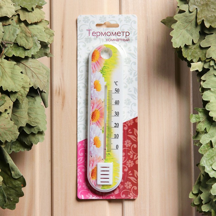 Пластиковый термометр комнатный "Цветок" в блистере (0 +50),