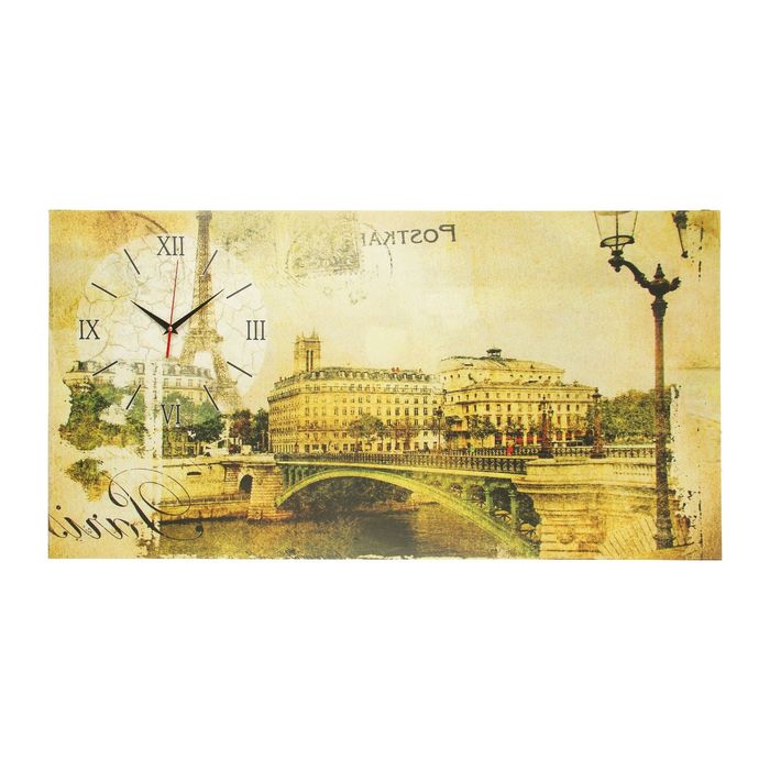 Часы на холсте "Ретро", 50х100 см