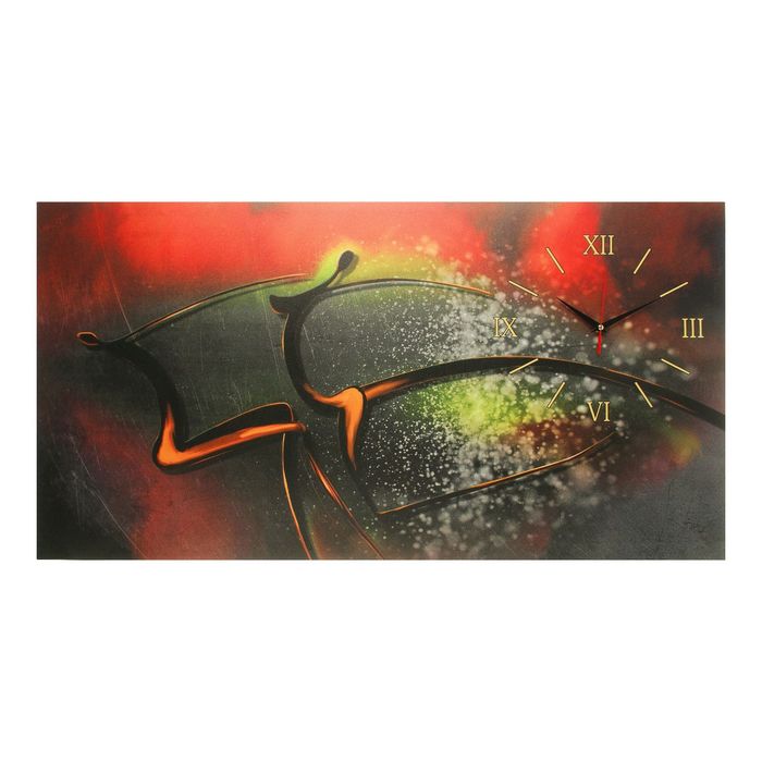 Часы на холсте "Абстракция", 50х100 см