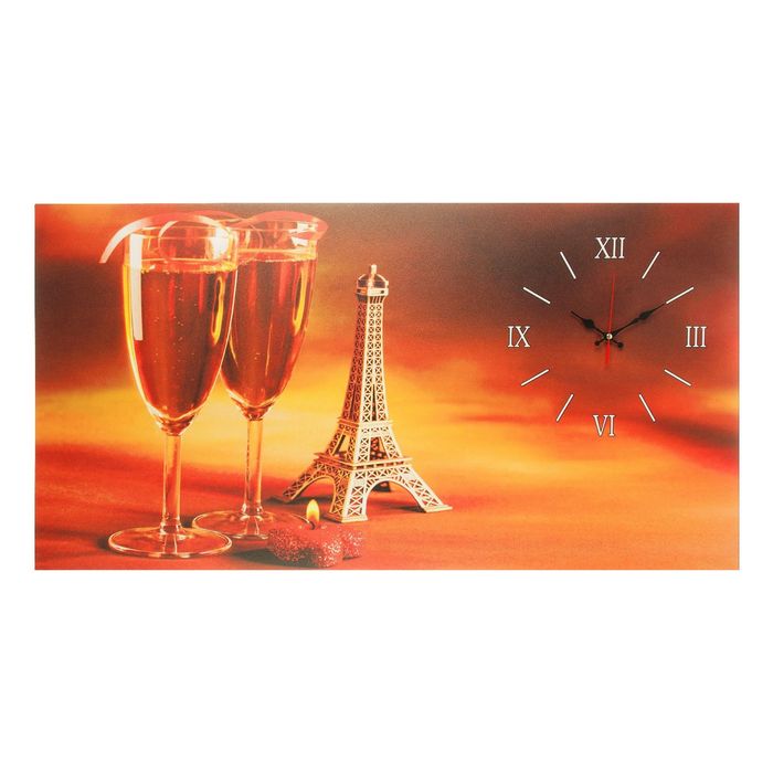 Часы на холсте "Романтика", 50х100 см