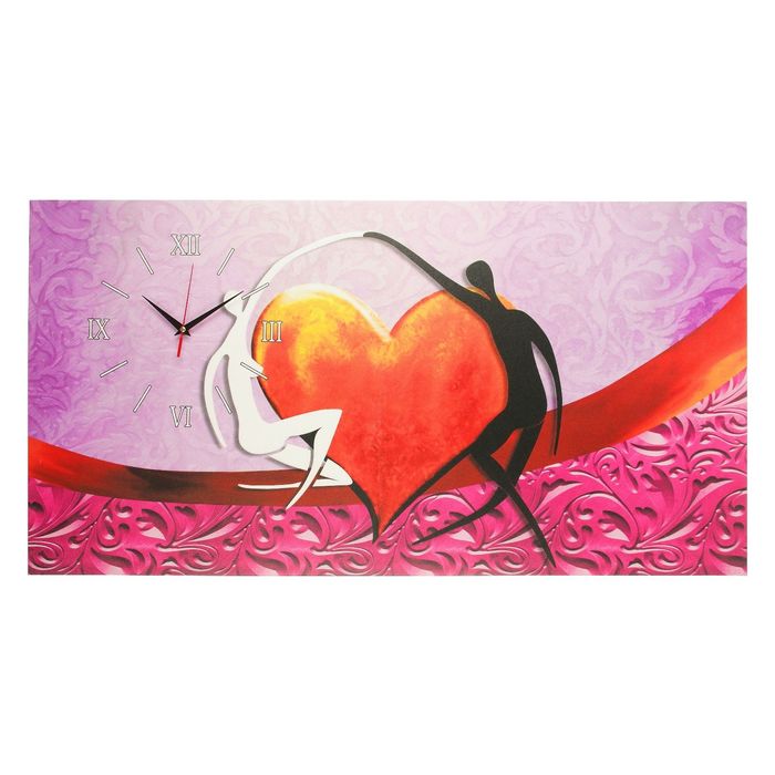 Часы на холсте "Любовь", 50х100 см