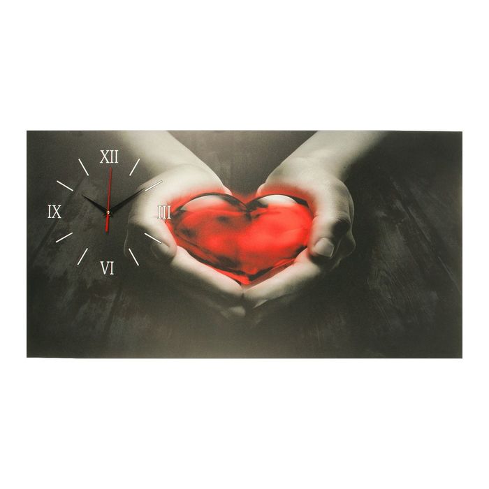 Часы на холсте "Любовь", 50х100 см